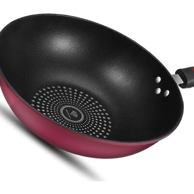 HEAT Flache Bratpfanne, Gusseiserner Wok Mit Griff, Für Suppen Und Eintöpfe, 32 Cm / 12,6 Zoll HEAT Flache Bratpfanne, Gusseiserner Wok Mit Griff, Für Suppen Und Eintöpfe, 32 Cm / 12,6 Zoll