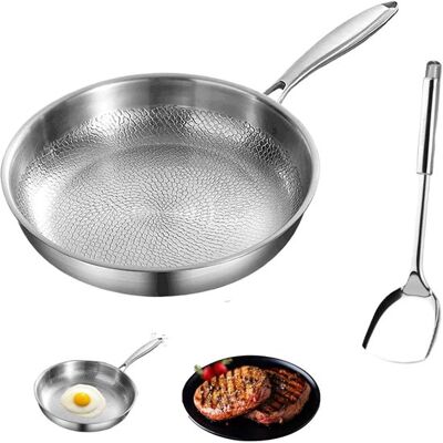 OEM 1 Bratpfanne Aus Gehämmertem Titan 26 Cm Ohne Deckel Inklusive Pfannenwender Kratzfest Unbeschichtet Mikroporöse Öldichtung Antihaftbeschichteter OEM 1 Bratpfanne Aus Gehämmertem Titan 26 Cm Ohne Deckel Inklusive Pfannenwender Kratzfest Unbeschichtet Mikroporöse Öldichtung Antihaftbeschichteter
