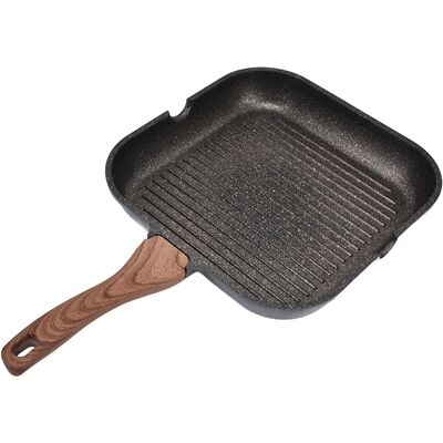 HEAT Grillpfanne Für Herdplatten, Aluminium, Induktionsgeeignet, Quadratische Bratpfanne, Steakpfanne, Küchen- Und Haushaltspfanne, 24 Cm HEAT Grillpfanne Für Herdplatten, Aluminium, Induktionsgeeignet, Quadratische Bratpfanne, Steakpfanne, Küchen- Und Haushaltspfanne, 24 Cm