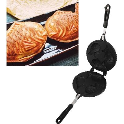JUTE Taiyaki-pfanne (bratpfanne Im Cartoon-stil, Doppelseitige Grillpfanne Für 3 Fische) JUTE Taiyaki-pfanne (bratpfanne Im Cartoon-stil, Doppelseitige Grillpfanne Für 3 Fische)
