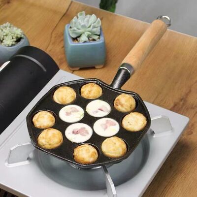 JUTE Unbeschichteter Takoyaki-topf Aus Gusseisen, Takoyaki-pfanne Mit 14 Mulden, Kochplatte Für Wachteleier, Garnelen-takoyaki-topf JUTE Unbeschichteter Takoyaki-topf Aus Gusseisen, Takoyaki-pfanne Mit 14 Mulden, Kochplatte Für Wachteleier, Garnelen-takoyaki-topf