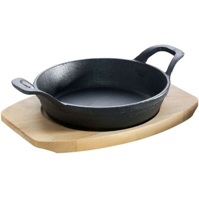 Gusseisenkuss® Gusseisenpfanne Mit Griffen Und Holzuntersetzer Ø 18 Cm Gusspfanne Gusseisen Gusseisenkuss® Gusseisenpfanne Mit Griffen Und Holzuntersetzer Ø 18 Cm Gusspfanne Gusseisen