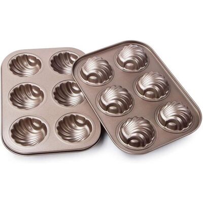 OEM Madeleine-backform – 2er-set – 6 Mulden – Antihaftbeschichtung – Backform Für Madeleine-kuchen OEM Madeleine-backform – 2er-set – 6 Mulden – Antihaftbeschichtung – Backform Für Madeleine-kuchen