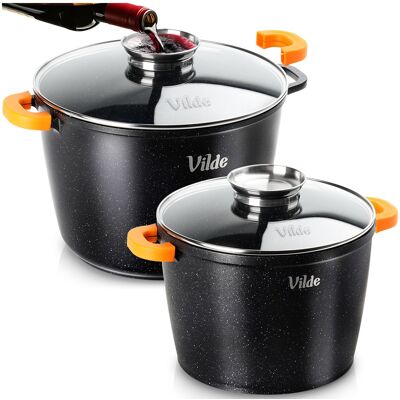 OEM Set Aus Granittöpfen Mit Glasdeckel Terruna Aroma 24 / 28 Cm, 6,7 / 9,7 L 2 Stück. OEM Set Aus Granittöpfen Mit Glasdeckel Terruna Aroma 24 / 28 Cm, 6,7 / 9,7 L 2 Stück.