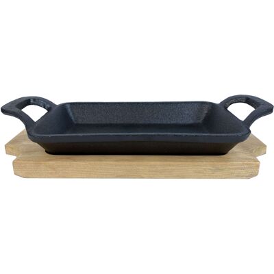 Gusseisenkuss® Gusseisenpfanne Mit Griffen Und Holzuntersetzer 22,5x10 Cm Gusspfanne Gusseisenkuss® Gusseisenpfanne Mit Griffen Und Holzuntersetzer 22,5x10 Cm Gusspfanne