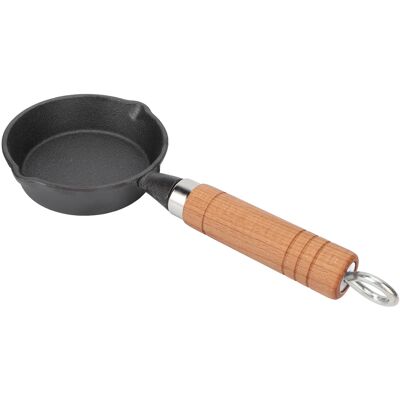 HEAT 10 Cm Große Gusseiserne Pfanne Mit Holzgriff, Eierpfanne, Mini-pfannkuchenpfanne Mit Flachem Boden, Küchenutensil HEAT 10 Cm Große Gusseiserne Pfanne Mit Holzgriff, Eierpfanne, Mini-pfannkuchenpfanne Mit Flachem Boden, Küchenutensil