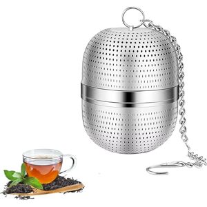 JALLERIA Teefilter, Edelstahl-Tee-Ei, loser Teefilter, Kugelnetz-Teesieb mit hängender Kette, für Teekanne, Becher, Tasse, Flasche JALLERIA Teefilter, Edelstahl-Tee-Ei, loser Teefilter, Kugelnetz-Teesieb mit hängender Kette, für Teekanne, Becher, Tasse, Flasche
