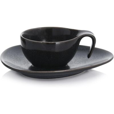 OEM Delightful Espresso Tasse Mit Untertasse 60 Ml Time Black Duka OEM Delightful Espresso Tasse Mit Untertasse 60 Ml Time Black Duka