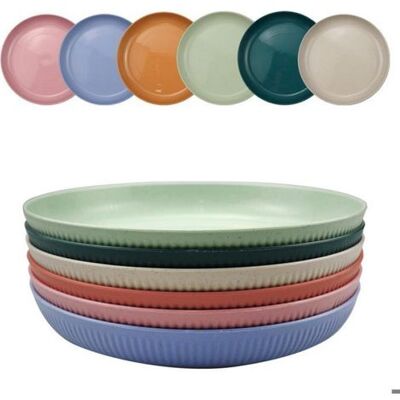 OEM 6-teiliges Set Kunststoffteller, Wiederverwendbare Kunststoffteller, Bruchsichere Teller, Tiefe Teller Für Salat, Pasta Und Partys OEM 6-teiliges Set Kunststoffteller, Wiederverwendbare Kunststoffteller, Bruchsichere Teller, Tiefe Teller Für Salat, Pasta Und Partys