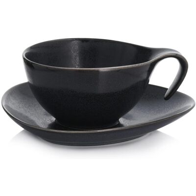 OEM Tasse Und Untertasse 350 Ml Graphitporzellan Time Black Duka OEM Tasse Und Untertasse 350 Ml Graphitporzellan Time Black Duka