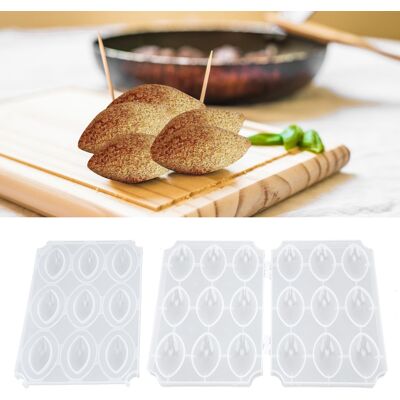 JUTE 9-teilige Kibbeh-form, Backblech Für Fleisch, Zur Zubereitung Von Fleischbällchen, Frikadellen Und Desserts, Transparent JUTE 9-teilige Kibbeh-form, Backblech Für Fleisch, Zur Zubereitung Von Fleischbällchen, Frikadellen Und Desserts, Transparent