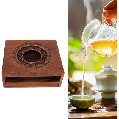 JUTE Teekannenwärmer Im Japanischen Stil Aus Walnussholz, Basis Für Teewärmer Im Haushalt, Teekanne, Serviertasse, Teewärmer, Aromaverstärker, Herd Zum Aufbrühen Und Rösten Von Tee. JUTE Teekannenwärmer Im Japanischen Stil Aus Walnussholz, Basis Für Teewärmer Im Haushalt, Teekanne, Serviertasse, Teewärmer, Aromaverstärker, Herd Zum Aufbrühen Und Rösten Von Tee.