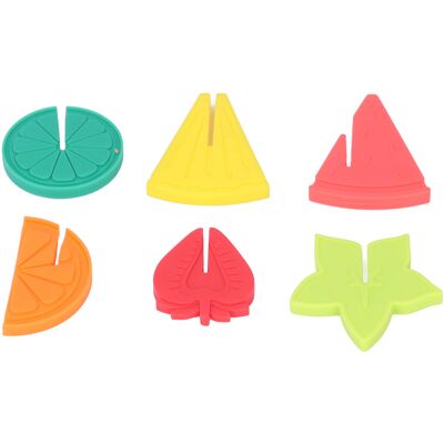 HEAT 6er-pack Weinglas-marker Aus Silikon Mit Fruchtmuster, Unbedenkliche, Wiederverwendbare Getränkebecher-etiketten Für Barpartys HEAT 6er-pack Weinglas-marker Aus Silikon Mit Fruchtmuster, Unbedenkliche, Wiederverwendbare Getränkebecher-etiketten Für Barpartys
