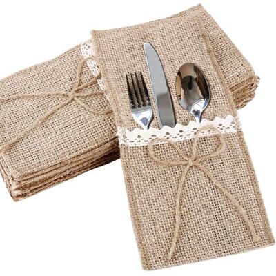 XL DESTOCK 20 Stück Bestecktasche Sackleinen Spitze Bestecktasche Gabel Jute Vintage Tischdekoration Hochzeitsbedarf Weihnachtsfeier Taufe Jute Schleife XL DESTOCK 20 Stück Bestecktasche Sackleinen Spitze Bestecktasche Gabel Jute Vintage Tischdekoration Hochzeitsbedarf Weihnachtsfeier Taufe Jute Schleife