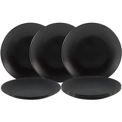 SPETEBO Teller Ø 21 Cm Im 6er Set - Schwarz Matt - Dessertteller Speiseteller Porzellan Geschirr Tellerset Vorspeisen Teller SPETEBO Teller Ø 21 Cm Im 6er Set - Schwarz Matt - Dessertteller Speiseteller Porzellan Geschirr Tellerset Vorspeisen Teller