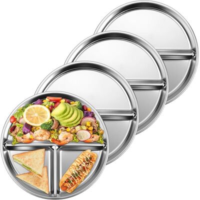 OEM 4er-set Edelstahl-kinderteller – Portionierteller Für Erwachsene – Unterteilter Teller – Speiseteller – Geschirr – Unzerbrechliche Speiseteller – Gesunde Wahl – Für Erwachsene, Kinder, Camping – 20 Cm OEM 4er-set Edelstahl-kinderteller – Portionierteller Für Erwachsene – Unterteilter Teller – Speiseteller – Geschirr – Unzerbrechliche Speiseteller – Gesunde Wahl – Für Erwachsene, Kinder, Camping – 20 Cm