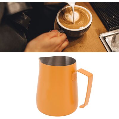 JUTE Ep Art Latte-becher Mit Spitzem Ausguss, 450 Ml, Edelstahl, Mit Milchaufschäumer, Orange JUTE Ep Art Latte-becher Mit Spitzem Ausguss, 450 Ml, Edelstahl, Mit Milchaufschäumer, Orange