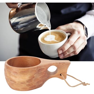 JUTE Finnischer Holzbecher (220 Ml) Mit Henkel, Tragbarer Becher, Milchbecher, Kaffeebecher, Becher Mit Einem Loch/schildpattmuster. JUTE Finnischer Holzbecher (220 Ml) Mit Henkel, Tragbarer Becher, Milchbecher, Kaffeebecher, Becher Mit Einem Loch/schildpattmuster.