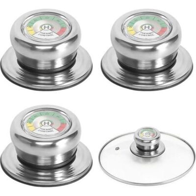 ENLENK 3 Stück Deckelknöpfe Für Töpfe Mit Thermometer, Glasdeckelgriff, Topfdeckelgriff, Pfannendeckelknopf ENLENK 3 Stück Deckelknöpfe Für Töpfe Mit Thermometer, Glasdeckelgriff, Topfdeckelgriff, Pfannendeckelknopf