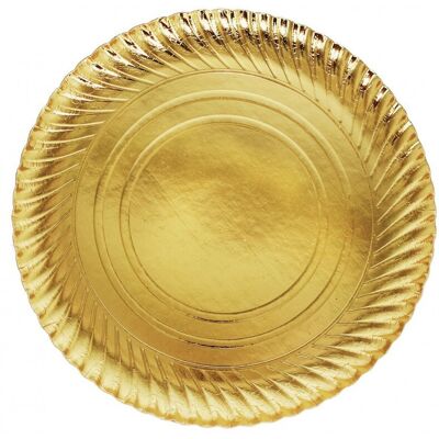 Trade Shop Traesio - Trade Shop - 2 Stück Kuchenblech Durchmesser 24 Cm Gold Rund Kreisförmig Karton - Trade Shop Traesio - Trade Shop - 2 Stück Kuchenblech Durchmesser 24 Cm Gold Rund Kreisförmig Karton -