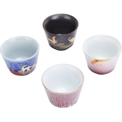 HEAT Set Aus 4 Handgefertigten Keramik-teetassen Im Japanischen Kung-fu-stil, Trinkbecher, Geschenkidee Für Zuhause HEAT Set Aus 4 Handgefertigten Keramik-teetassen Im Japanischen Kung-fu-stil, Trinkbecher, Geschenkidee Für Zuhause
