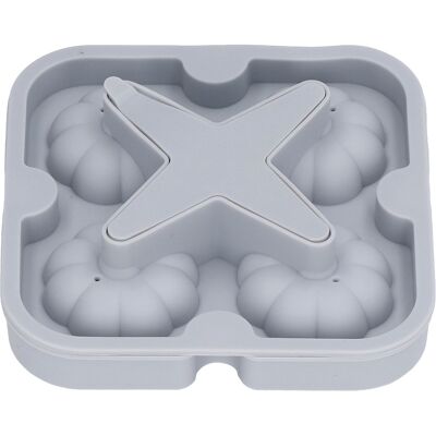 HEAT 3d-eiswürfelform In Kürbisform, Aus Lebensmittelechtem Silikon, 4 Fächer, Leicht Zu Lösen, Für Whisky, Kaffee, Tee Und Cocktails (grau). HEAT 3d-eiswürfelform In Kürbisform, Aus Lebensmittelechtem Silikon, 4 Fächer, Leicht Zu Lösen, Für Whisky, Kaffee, Tee Und Cocktails (grau).