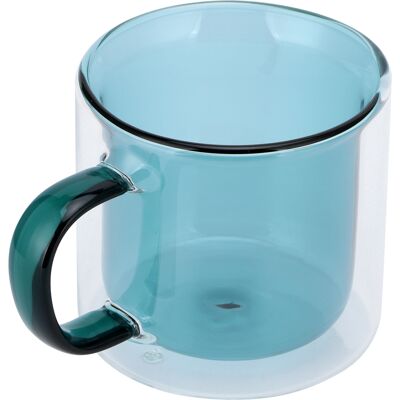 HEAT 250 Ml Doppelwandiger, Transparenter, Zylindrischer Becher, Hitzebeständig, Glas Für Milch Und Kaffee, Für Zuhause, Hellgrün HEAT 250 Ml Doppelwandiger, Transparenter, Zylindrischer Becher, Hitzebeständig, Glas Für Milch Und Kaffee, Für Zuhause, Hellgrün