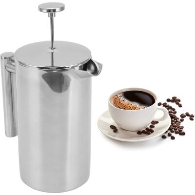 JUTE French-press-kaffeebereiter Aus Edelstahl 304 Mit Filter, Doppelwandiger Teekanne (350 Ml) JUTE French-press-kaffeebereiter Aus Edelstahl 304 Mit Filter, Doppelwandiger Teekanne (350 Ml)