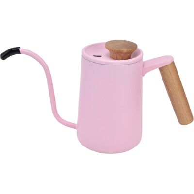 HEAT Kaffeekanne Mit Edelstahlgriff, Schwanenhalsausguss, Tropfkessel, Teekanne, Rosa, 600 Ml HEAT Kaffeekanne Mit Edelstahlgriff, Schwanenhalsausguss, Tropfkessel, Teekanne, Rosa, 600 Ml