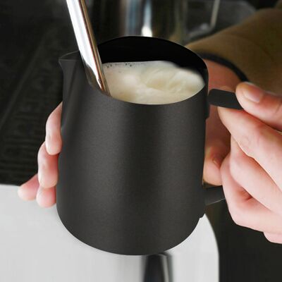 HEAT 450-ml-milchaufschäumer Aus Edelstahl Mit Antihaftbeschichtung, Kaffeekanne Für Latte Macchiato Und Cappuccino, Schwarze Tasse HEAT 450-ml-milchaufschäumer Aus Edelstahl Mit Antihaftbeschichtung, Kaffeekanne Für Latte Macchiato Und Cappuccino, Schwarze Tasse
