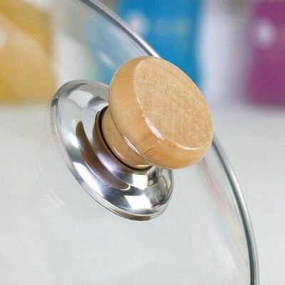 ENLENK 4er-set Ersatzknöpfe Für Topfdeckel, Töpfe Und Wasserkocher, Holzgriff Mit Edelstahlbasis, Hitzebeständig ENLENK 4er-set Ersatzknöpfe Für Topfdeckel, Töpfe Und Wasserkocher, Holzgriff Mit Edelstahlbasis, Hitzebeständig