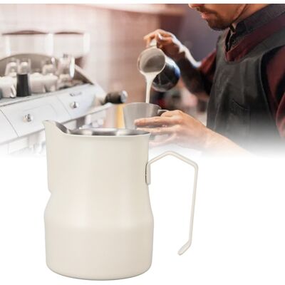 JUTE Messbecher Aus Italienischem Edelstahl 304 Mit Ausgießer, Milchaufschäumer, Milchkännchen, Milchaufschäumbecher, Latte-art-becher, Mattweiß, 550 Ml JUTE Messbecher Aus Italienischem Edelstahl 304 Mit Ausgießer, Milchaufschäumer, Milchkännchen, Milchaufschäumbecher, Latte-art-becher, Mattweiß, 550 Ml