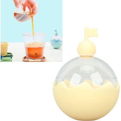 JUTE Kugelförmige Eiswürfelform Für Whisky, Gefrorene Kugelförmige Eiswürfel, Eiswürfelform Aus Lebensmittelechtem Silikon, Eierschalenfarbene Kugeln, Eiswürfelbereiter Für Zuhause, Gelb JUTE Kugelförmige Eiswürfelform Für Whisky, Gefrorene Kugelförmige Eiswürfel, Eiswürfelform Aus Lebensmittelechtem Silikon, Eierschalenfarbene Kugeln, Eiswürfelbereiter Für Zuhause, Gelb