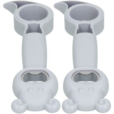 HEAT Universeller 4-in-1-dosenöffner, 2er-set, Tragbarer Grauer Flaschenöffner, Multifunktionaler Flaschenöffner Für Getränke, Leichtes Und Praktisches Küchengerät. HEAT Universeller 4-in-1-dosenöffner, 2er-set, Tragbarer Grauer Flaschenöffner, Multifunktionaler Flaschenöffner Für Getränke, Leichtes Und Praktisches Küchengerät.