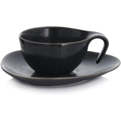 OEM Schwindelerregende Tasse Mit Untertasse 150 Ml Graphit Time Schwarz Duka OEM Schwindelerregende Tasse Mit Untertasse 150 Ml Graphit Time Schwarz Duka
