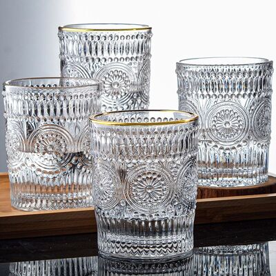 HEAT Vintage-gläser Mit Prägung, Wassergläser, Gläser Mit Modernen Prägemustern HEAT Vintage-gläser Mit Prägung, Wassergläser, Gläser Mit Modernen Prägemustern