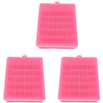 HEAT 3er-set Wiederverwendbare Eiswürfelformen Mit 24 Fächern, Abnehmbarem Deckel Und Leicht Zu Entformendem Silikon-eiswürfelbereiter Für Whisky, Rosé Und Rotwein HEAT 3er-set Wiederverwendbare Eiswürfelformen Mit 24 Fächern, Abnehmbarem Deckel Und Leicht Zu Entformendem Silikon-eiswürfelbereiter Für Whisky, Rosé Und Rotwein