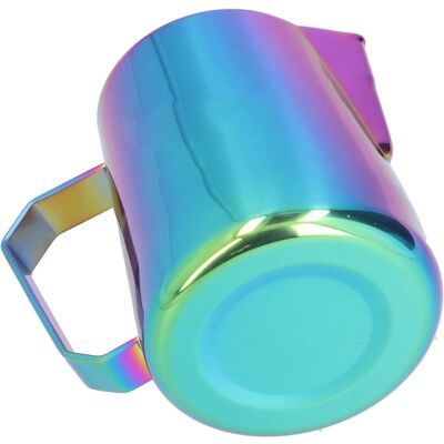 AUCO 600-ml-kaffeebecher Mit Ausgießer, Milchkännchen Aus Edelstahl 304, Klappbarer Henkel, Regenbogen-design, Ideal Für Latte Art, Mit Logo AUCO 600-ml-kaffeebecher Mit Ausgießer, Milchkännchen Aus Edelstahl 304, Klappbarer Henkel, Regenbogen-design, Ideal Für Latte Art, Mit Logo