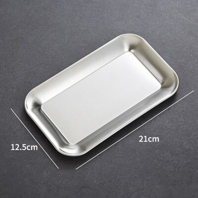 JUTE Koreanische Servierplatte Im Instagram-stil Für Grillgerichte Und Desserts, Rechteckiger Silberteller, Kreativer Flacher Teller, Dessertteller, Snackteller, Kleine Dessertplatte. JUTE Koreanische Servierplatte Im Instagram-stil Für Grillgerichte Und Desserts, Rechteckiger Silberteller, Kreativer Flacher Teller, Dessertteller, Snackteller, Kleine Dessertplatte.