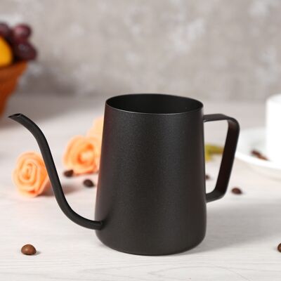 HEAT Schwarzer Edelstahl-kaffeekessel Mit Filter, Langem Schwanenhalsausguss, 350 Ml, Handfilter, Teekanne Für Präzises Brühen HEAT Schwarzer Edelstahl-kaffeekessel Mit Filter, Langem Schwanenhalsausguss, 350 Ml, Handfilter, Teekanne Für Präzises Brühen