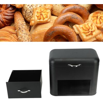 JUTE Retro-brotkasten Aus Metall, Küchenvorratsdose, Schwarzer Brotkasten Aus Metall JUTE Retro-brotkasten Aus Metall, Küchenvorratsdose, Schwarzer Brotkasten Aus Metall
