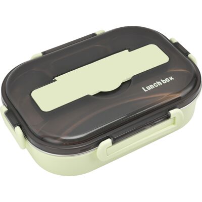 HEAT Lunchbox Mit Herausnehmbarem Tablett, Warmhaltefunktion, Lebensmittelechtem Kunststoff, Leicht, Tragbar, Isoliert, Grün HEAT Lunchbox Mit Herausnehmbarem Tablett, Warmhaltefunktion, Lebensmittelechtem Kunststoff, Leicht, Tragbar, Isoliert, Grün