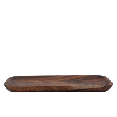HEAT Elegante Servierplatte Aus Holz Für Sushi, Snacks, Salate Und Desserts, Rechteckiges Tablett Für Zuhause Und Restaurant, 25 X 12,5 X 2 Cm HEAT Elegante Servierplatte Aus Holz Für Sushi, Snacks, Salate Und Desserts, Rechteckiges Tablett Für Zuhause Und Restaurant, 25 X 12,5 X 2 Cm