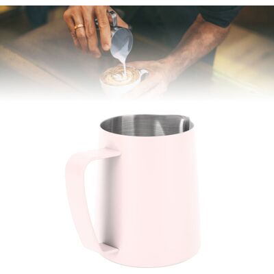 JUTE 350 Ml Latte-art-becher Aus Edelstahl 304 Mit Innenskala Und Spitzem Ausguss, Rosa Latte-becher JUTE 350 Ml Latte-art-becher Aus Edelstahl 304 Mit Innenskala Und Spitzem Ausguss, Rosa Latte-becher