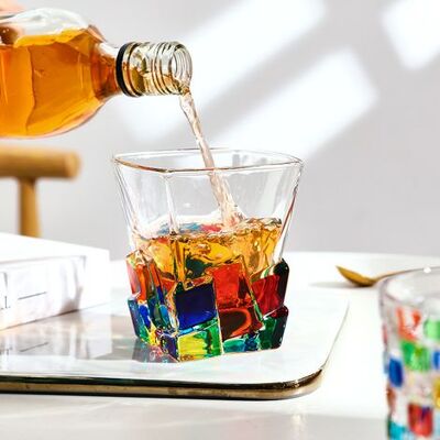 HEAT Set Mit 2 Mehrfarbigen 320-ml-whiskygläsern, Kurze Gläser Für Zuhause HEAT Set Mit 2 Mehrfarbigen 320-ml-whiskygläsern, Kurze Gläser Für Zuhause