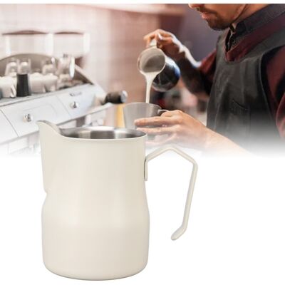 JUTE Messbecher Aus Italienischem Edelstahl 304 Mit Ausgießer, Milchaufschäumer, Milchkännchen, Milchaufschäumbecher, Latte-art-becher, Mattweiß, 350 Ml JUTE Messbecher Aus Italienischem Edelstahl 304 Mit Ausgießer, Milchaufschäumer, Milchkännchen, Milchaufschäumbecher, Latte-art-becher, Mattweiß, 350 Ml