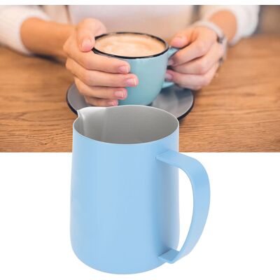 JUTE Swan 450ml Schräge Edelstahl-latte-art-tasse Mit Spitzem Ausguss Zum Milchaufschäumen, Hellblau JUTE Swan 450ml Schräge Edelstahl-latte-art-tasse Mit Spitzem Ausguss Zum Milchaufschäumen, Hellblau