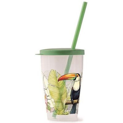 Snips Trinkbecher Mit Strohhalm Tukan Grün 500 Ml Snips Trinkbecher Mit Strohhalm Tukan Grün 500 Ml
