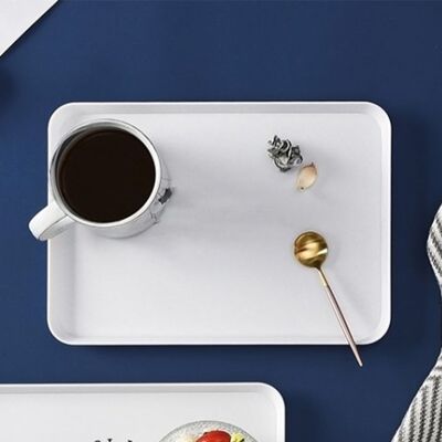 JUTE Rechteckiger Kunststoffteller, Ideal Für Den Heimgebrauch, Skandinavischer Stil, Minimalistisches Design, Für Brot/frühstück, Tasse/teller, Teetablett/kleines Hoteltablett JUTE Rechteckiger Kunststoffteller, Ideal Für Den Heimgebrauch, Skandinavischer Stil, Minimalistisches Design, Für Brot/frühstück, Tasse/teller, Teetablett/kleines Hoteltablett