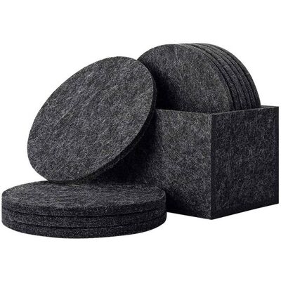 OEM Runde Filzuntersetzer – 10-teiliges Premium-set Mit Box, Graue Glasuntersetzer Für Gläser, Getränke, Tassen Und Becher OEM Runde Filzuntersetzer – 10-teiliges Premium-set Mit Box, Graue Glasuntersetzer Für Gläser, Getränke, Tassen Und Becher